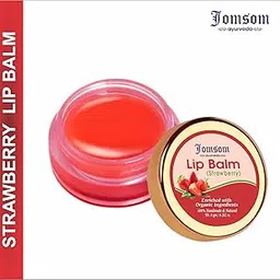 Jomsom Organic Strawberry Lip Balm for Soft and Naturally Pink Lips | SPF 30 & Vitamin C+E | Fades Lip Pigmentation | For Dark Lips | 12gm-image-75
