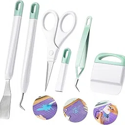 Ecraft Vinyl Weeding Tool Set: Vinyl Weeding Craft Basic kit 5 Pieces Including Tweezers & Spatula & Weeders & Scraper & Scissor for cricut/Silhouettes/Cameos/Weeding Vinyl/Splicing-image-52
