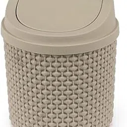 Signoraware Table Top BPA Free Plastic Dustbin | Easy-Open Flip Lid For Hands-Free Use | Modern Design | Compact Multipurpose Waste Bin for Car, Desk & Home | (1.5 Ltr | Beige)-picture-30