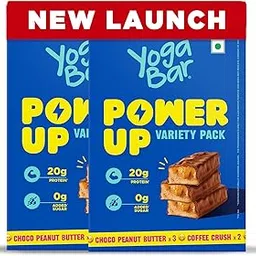 Yogabar Variety Pack 20 grams Power Up Protein Bars (10 Bars),5 Choco Peanut Butter & 5 Coffee Crush, No Added Sugar and No Preservatives-picture-30