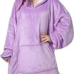 Oversized Hoodie Blanket Women Ultra Plush Fleece with Soft Sherpa Reversible Warm Cosy Comfy Wearable Hooded Giant Sweatshirt Throw for Girls Adults Men Boys Kids Big Pocket-image-48
