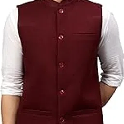 latest chikan Men's Traditional Tweed Cotton Checkred Premium Nehru Jacket/Waistcoat-picture-53
