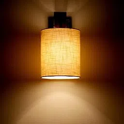 LIGHTANGLE Wooden Decorative Surface Mounted Classic Wall Fabric Lamp for Home Decor (Moto- Beige)-picture-32
