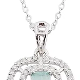 styollo Silver Pendant Emerald Diamond Chain Necklace Set For Women & Girls Stylish | Gifts For Women | Designer Jewellery For Party, Valentine, Birthday, Occasions | Girls Fashion Accessory-Pack of 1-picture-14