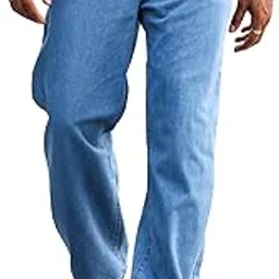 avanova Men's Blue Denim Cotton Oversized Loose Baggy Relaxed Fit Wide-Leg Roomy Jeans Pants for Men (Jeans 167)-picture-40