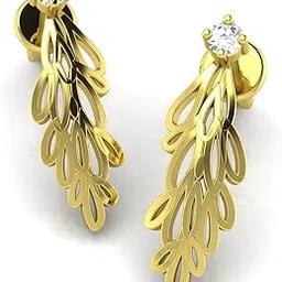 18KT Yellow Gold Stud Earrings for Women-image-85