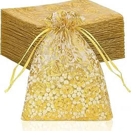 XCLUSY 30PCS(4x6") Potli Bags for Gifting – Multipurpose Wedding Return Gift Bags | Party Favour, Birthday, Anniversary, Festive Packing Pouches | Organza, Cloth, Brocade, Fancy Luxury Goodie Bags-image-52