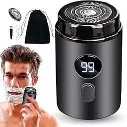 Mini Electric Shaver with LED Display, Wet and Dry Cleaner, USB Rechargeable & Waterproof, Mini Electric Shaver for Men, for Travel & Business-picture-12