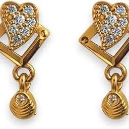 accessher Women's & Girls Gold Plated Heart Drop Earrings Sparkling American Diamond Dangle Earrings For Gift, Elegant Accessories Jewellery For All Occasions-picture-12