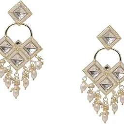 toom thekari Traditional Kundan Pearl Earrings for Women & Girls | Gold Plated Bridal Wedding Earrings | Handmade Ethnic Indian Jewelry | Statement Earrings for Parties | Festive Gift Jewellery-picture-39