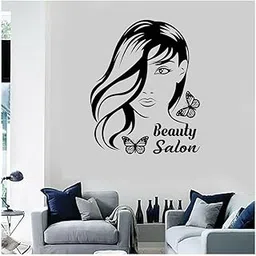Beauty Salon Parlour Girls Wall Sticker for Salon Decor Size (88.09 Cm X 45.72 Cm) (Black, Large)-image-29