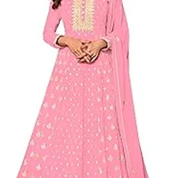 fashobazzar Women's Foux Georgette Anarkali Semi Stitched Gown Salwar Suit (Free SizeSemi-Stiched)-picture-29