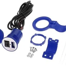 MERISHOPP Motorcycle Mobile Charger USB Mobile Charger Single USB Car Charger Socket Blue| Universal Fit | High-Performance-image-96