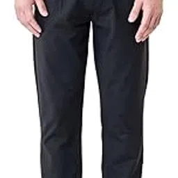 Men Casual Trousers | Relaxed Fit Straight Leg Solid Design | Polyester Blend & Medium-Stretch Fabric for Summer & Everyday Wear-image-20