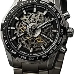 helstine Watches for Men Automatic Watch Mechanical Wrist Watches Skeleton Analog Stainless Steel Business 30 Meter Waterproof Luminous Men Watch 2025-picture-43