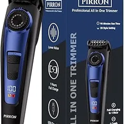 Electric Beard Trimmer for Men Professional Adjustable Length and Hair Clipper, Men's Beard Mustache Trimming and Body Hair Trimmer, Cordless LED Display and Rechargeable USB Type-c Charger (Blue)-picture-27