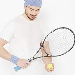 kindertales KinderTales® Unisex Sports Headband & Wristbands Set | Cotton Spandex Non-Slip Sweatband for Gym, Yoga, Running & Outdoor Activities | Stretchable Breathable Sports Gear (Blue)-picture-42