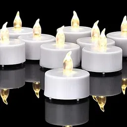Elvana 24 Pack Battery Operated Flameless LED Tea Light Candles | Realistic Flickering Votive Lamps, Warm White, Long-Lasting for Diwali, Christmas, Weddings & Festive Decorations image 1