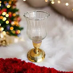 Antique Brass Gold Metal and Glass Ornate Hurricane Candle Stick Brass Holders Set of 1 Hurricane Candle Holder Home Décor-picture-29