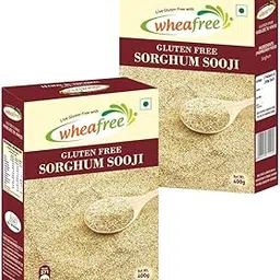 Wheafree Gluten Free Sorghum Sooji (Pack of 2 x 400g Each) | Rich in Vitamins, Iron, Minerals & Micronutrients | Rich in Fiber and Protein | Diabetic Friendly image 1