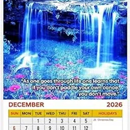 Thinkcrafts 2026 Nature Wall Calendar with Motivational Quotes, 12x18 inch, Wire Binding, 14 Pages, 220 GSM Thickness, Monthly Planner with Mini 2027 Calendar-picture-17