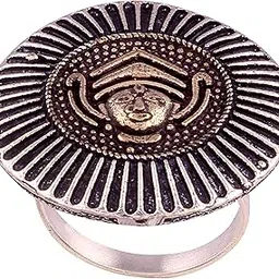 i jewels Ethnic Antique Silver Oxidised Artistic Crafted Adjustable Finger Ring for Women/Girls-picture-42
