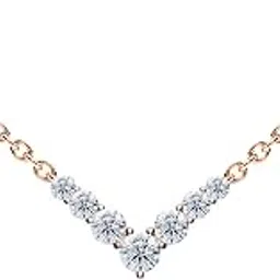 V Shape Crystal Cubic Zirconia Diamonds Pendant Charm Necklace for Women & Girls | Stylish Design with Extendable Chain | Skin Friendly and Ideal Gift For Multiple Occasion-image-9