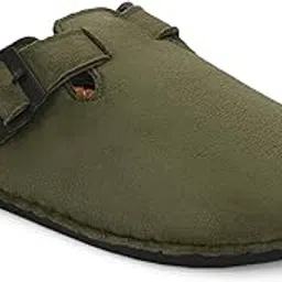 Men Suede Leather Clogs with Adjustable Strap & Cork Sole | Handcrafted Comfort Mules | Stylish Slip-On Leather Sandals for Men-image-8