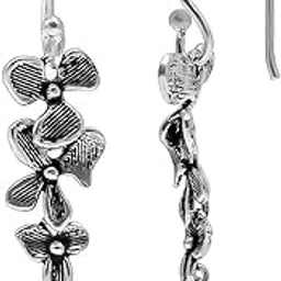 roides arts Womens Floral Style Amethyst Gemstone Silver Plated Vintage Style Fashion Earring-picture-24