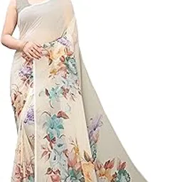 fevinaa Women's Floral Weightless Georgette Digital Print Saree with Blouse Piece-picture-54