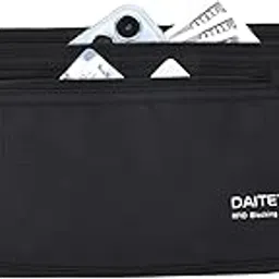 daitet Money Belt - Passport Holder Secure Hidden Travel Wallet with RFID Blocking Undercover Fanny Pack Black-picture-38