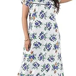 Polina Women's All Over Printed Open Front Cotton Blend Nighty/Maxi/Nightgown/Nightwear Article No-144-picture-57