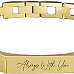 etchcraftemporium Pre-Engraved Stark Bracelet | 22 Carat Glossy Gold Plating | Adjustable in Size | Stark Bracelet For Men's image 1