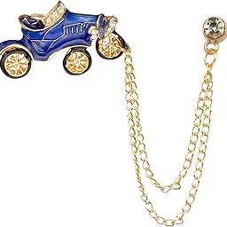 a n kingpiin AN KINGPiiN Blue Vintage Car with Hanging Chain Lapel Pin Badge Gift Party Shirt Collar,Costume Pin Accessories for Men Brooch-picture-11