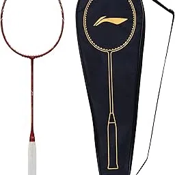 Li-Ning Windstorm 75 S Unstrung Badminton Racquet|G5-75 Grams|Carbon Fiber, Head Heavy|Maximum String Tension - 30lbs | Red/Gold/White-picture-57