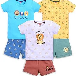 luvlap Baby Boys Regular Fit 100% Cotton Half Sleeves Boys T-Shirts and & Shorts Sets Pack of 3-picture-11