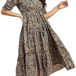 Western Dress for Girls Stylish Dresses Long Knee Length Skater one Piece Fancy Latest Frock Ladies Women Simple Readymade Trendy|Style -1002 Girls' Dresses-picture-52