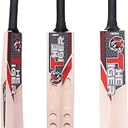 XTROKE The Tiger Edition Scoop Design Popular Willow Cricket Bat Lightweight Bat for Tennis Ball Play Durable Grip Stylish & Strong Size 5 for Kids 10–12 Years image 1
