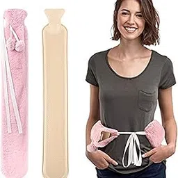 ERYUE Hand Warmer,ERYUE Long Hot Water Bag with Plush Cover 2L Large Capacity Rubber Hot Water Bottle Hand Feet Warmer for Bed Hot Compress Cold Therapy Waist Shoulder Pain-picture-16