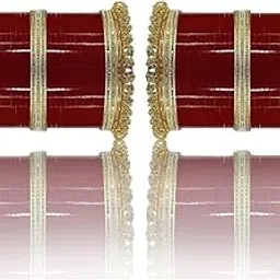 zoonic Women's Traditional Handcrafted Bridal Punjabi Chuda Bangles Set for Anniversary & Wedding-picture-22