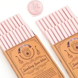 Wax Seal Sticks, Pearl Pink, 40 Pieces, Hot Melt Glue Gun, Champagne Rose, Wax Seal Sticks, Beads, Ideal for Wax Seal Stamps, Wedding Invitations, Letter Envelopes (Pearl Pink)-picture-28