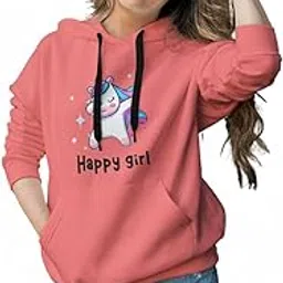 arispo Women’s Full Sleeve Graphic Print Sweatshirt – Happy Girl Design, Casual Hoodie for Women & Girls (in, Alpha, XL, Peach)-picture-19