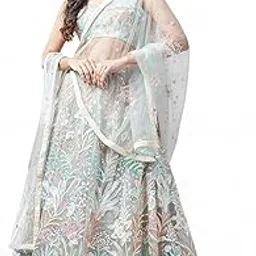 zeel clothing Women's Sequins Embroidered Soft Net Lehenga Choli With Dupatta (6032-Pista-Wedding-Stylish-Lehenga-Choli-Latest; Free Size)-picture-38