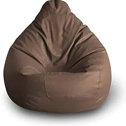 Style Homez Premium Leatherette Classic Bean Bag XXL Size Chocolate Brown Color, Cover Only-picture-15