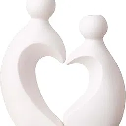 2X Ceramic Flower Vases Couple Statues for Anniversary Bookshelf Living Room White|Home & Garden|Home Décor|Figurines-image-0