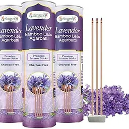Vringra Lavender Agarbatti-Bambooless Agarbatti Sticks-Bambooless Incense Sticks-Charcoal & Chemical Free Dhoop Sticks for Pooja 100gm (Pack of 3)-picture-27