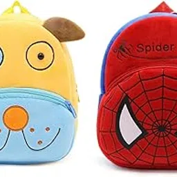 blue tree Kids School Bag Soft Plush Backpack Cartoon Bags Mini Travel Bag for for Girls Boys Toddler Baby Cute Dog & Spiderman-picture-12