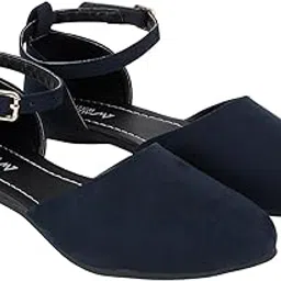 todhwear Women’s Suede Ankle Strap Bellies | Elegant Round Toe Flats with Buckle Closure for Office, Casual |-picture-26