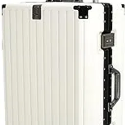 eb ever best-series of bags EverBest Polycarbonate Hard Case Aluminum Frame Suitcase with USB Port, Cup Holder, Phone Holder, Lightweight, 4 Quite 360° Double Wheels Trolley Bag (White, 24 inch)-picture-33