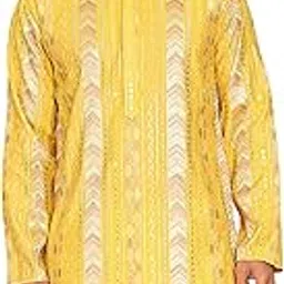 jompers Men Silk Regular Fit Embroidered and Sequins Kurtas-picture-13